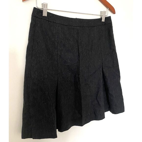 VTG Y2K J Crew Grey Wool Pleated Mini Skirt Made in Hungary Classic Style Sz 10 - Picture 3 of 7
